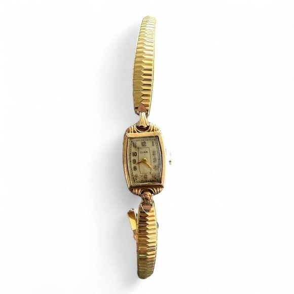 Elgin Vintage Womens Watch | Gold- Tone Case & Speidel Stretch Band main image 4